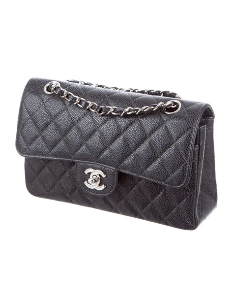 chanel small classic handbag size|Chanel small classic flap caviar.